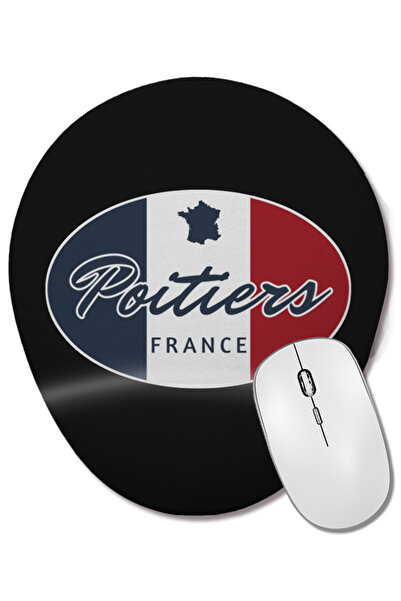 BASKI DÜNYASI Poitiers France Vienne City Mouse Pad oval cu suport pentru încheietura mâinii