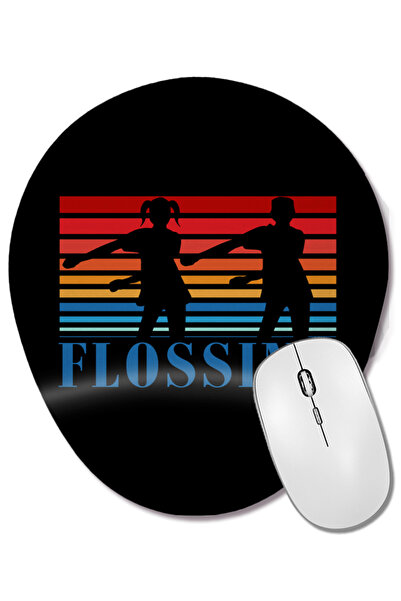 BASKI DÜNYASI Mouse Pad oval Flossing Sihouette Kids 80s Sunset cu suport pen...