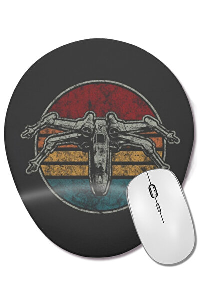 BASKI DÜNYASI Mouse Pad oval Vintage Fighter cu suport pentru încheietura mâinii