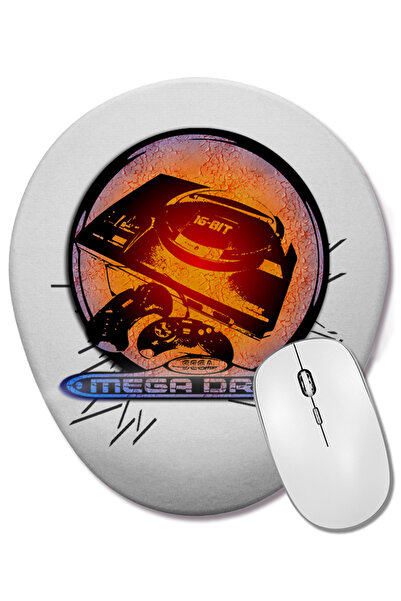 BASKI DÜNYASI Mouse Pad oval Mega Drive de 16 biți cu suport pentru încheietura mâinii
