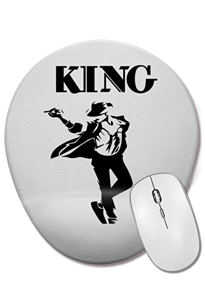 BASKI DÜNYASI Rei Michael Jackson Forever King Mouse Pad oval cu suport pentru încheietura mâinii