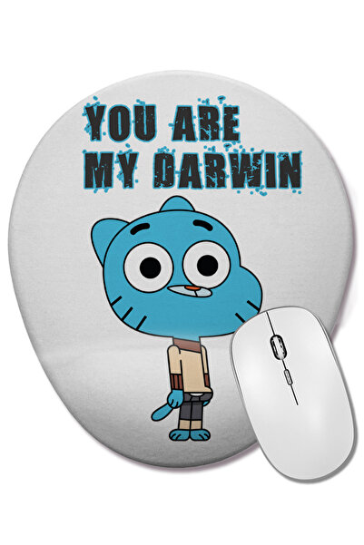 BASKI DÜNYASI Ти си моят Дарвин Gumball Овална подложка за мишка с опора за к...