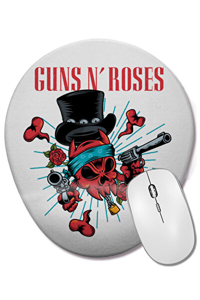 BASKI DÜNYASI Mouse Pad oval Guns n Roses cu suport pentru încheietura mâinii