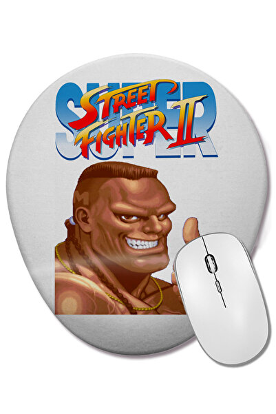 BASKI DÜNYASI Mouse Pad oval Street Fighter 2 Sagat cu suport pentru încheiet...