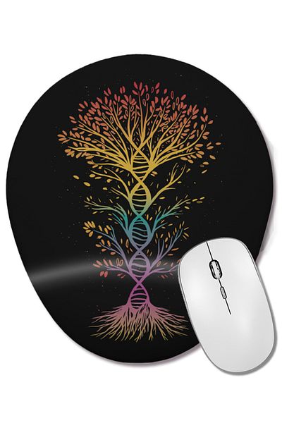 BASKI DÜNYASI لوحة ماوس بيضاوية مع دعم للمعصم من Dna Tree