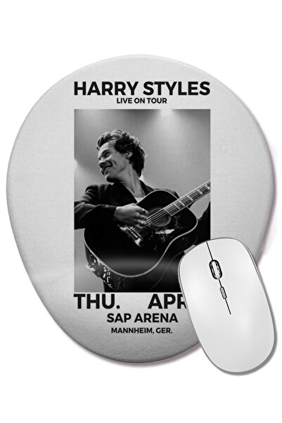 BASKI DÜNYASI Mouse Pad oval Harry Styles 09 cu suport pentru încheietura mâinii