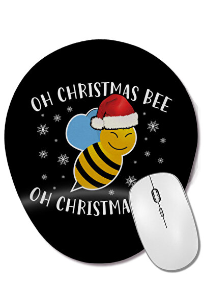 BASKI DÜNYASI Oh Christmas Bee Oh Christmas Bee Mouse Pad oval cu suport pent...