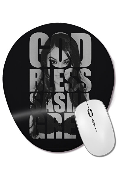 BASKI DÜNYASI Mouse Pad oval cu suport pentru încheietura mâinii God Bless Sasha Grey