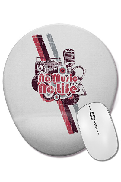 BASKI DÜNYASI Mouse Pad oval cu suport pentru încheietura mâinii No Music No ...