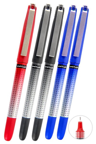 Artlantis Pix pilot albastru, negru, roșu, 5 bucăți, Uniball Eye Needle, 0,5 ...
