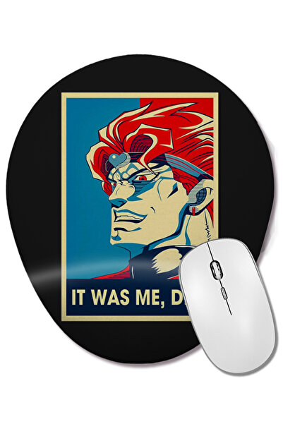 BASKI DÜNYASI Mouse Pad oval cu suport pentru încheietura mâinii, cu tema Jojo's Bizarre Adventure, manga japoneză, cu Joseph Joestar