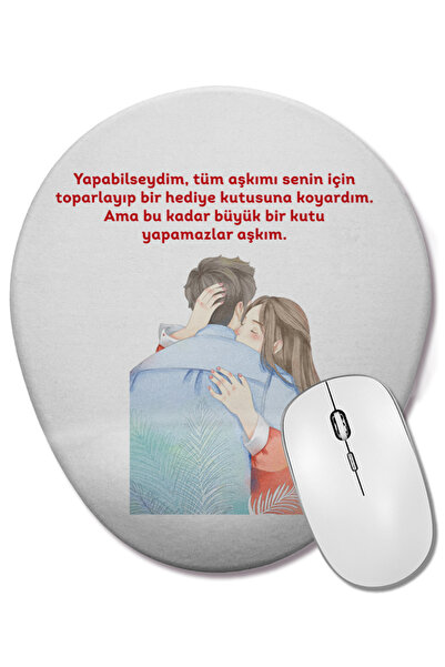 BASKI DÜNYASI Cadou pentru iubit de Ziua Îndrăgostiților 065 Mouse Pad oval c...
