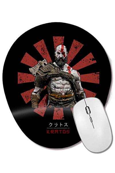BASKI DÜNYASI Kratos Retro Japanese God Of War Οβάλ ποντίκι με υποστήριξη καρπού