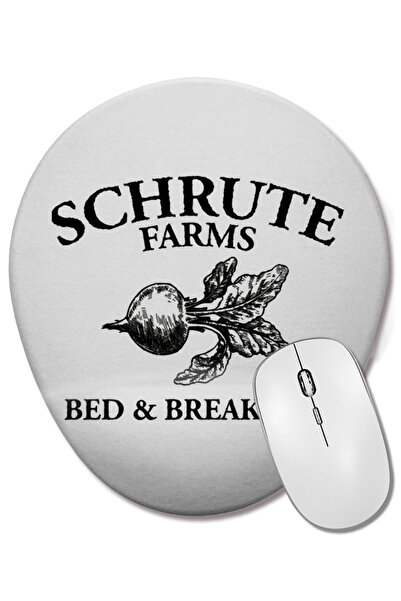 BASKI DÜNYASI Mouse Pad oval The Office Schrute Farms Bed Breakfast cu suport pentru încheietura mâinii