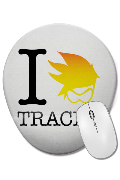 BASKI DÜNYASI Λατρεύω το Tracer Overwatch Oval Mouse Pad με στήριγμα καρπού