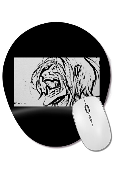 BASKI DÜNYASI Attack On Titan Eren Titan Mouse Pad oval cu două fețe, cu supo...