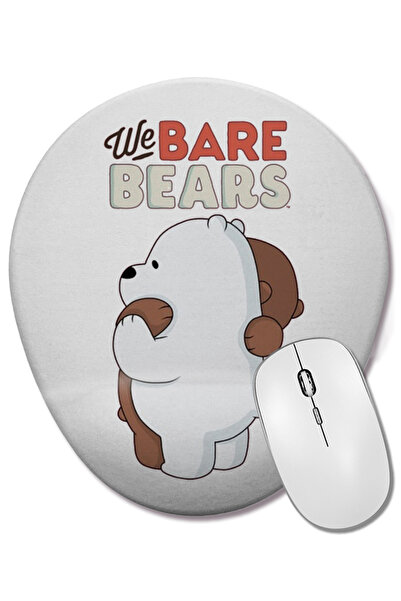 BASKI DÜNYASI We Bare Bears 08 Mouse Pad oval cu suport pentru încheietura mâ...