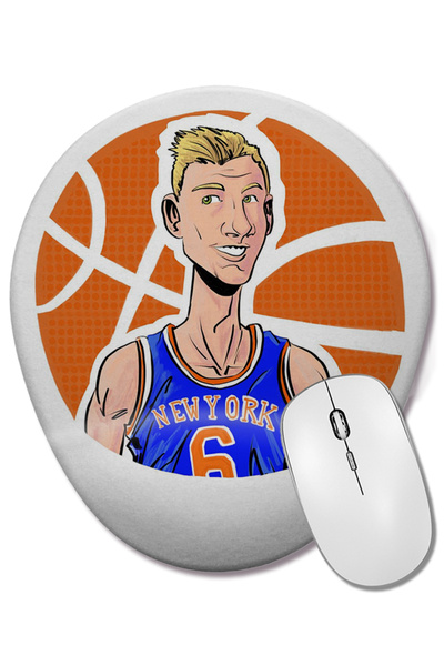 BASKI DÜNYASI Mouse Pad oval Kristaps Porzingis cu suport pentru încheietura ...