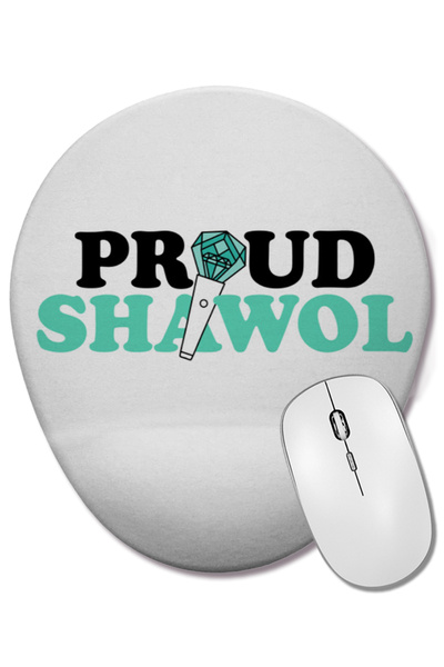 BASKI DÜNYASI Shinee Proud Shawol Mouse Pad oval cu suport pentru încheietura mâinii