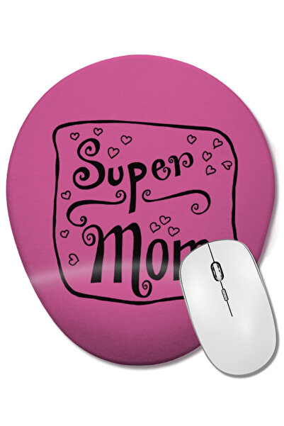 BASKI DÜNYASI Mouse Pad oval Supermom Süperanne 05 cu suport pentru încheietu...