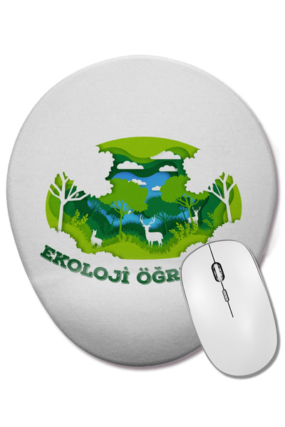BASKI DÜNYASI Mouse Pad oval pentru profesor de ecologie cu suport pentru înc...