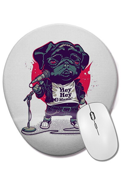 BASKI DÜNYASI Μαύρος σκύλος πουγκάκι οβάλ ποντίκι με υποστήριξη καρπού