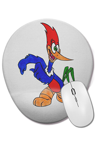 BASKI DÜNYASI Mouse Pad oval Pica Pau Vintage cu suport pentru încheietura mâinii