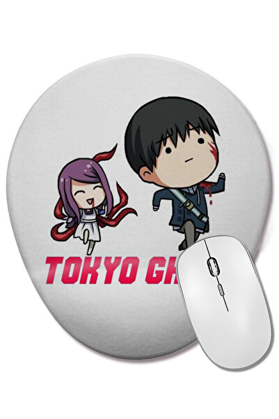 BASKI DÜNYASI Tokyo Ghoul Kaneki Mouse Pad oval cu suport pentru încheietura ...