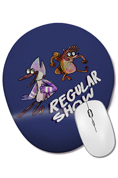 BASKI DÜNYASI Regular Show 01 Mouse Pad oval cu suport pentru încheietura mâinii
