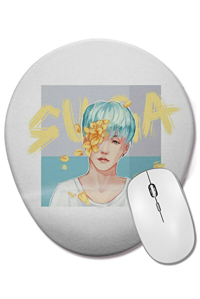 BASKI DÜNYASI Mouse Pad oval BTS Suga cu suport pentru încheietura mâinii