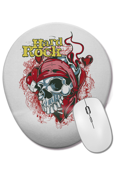 BASKI DÜNYASI Mouse Pad oval Hard Rock cu suport pentru încheietura mâinii
