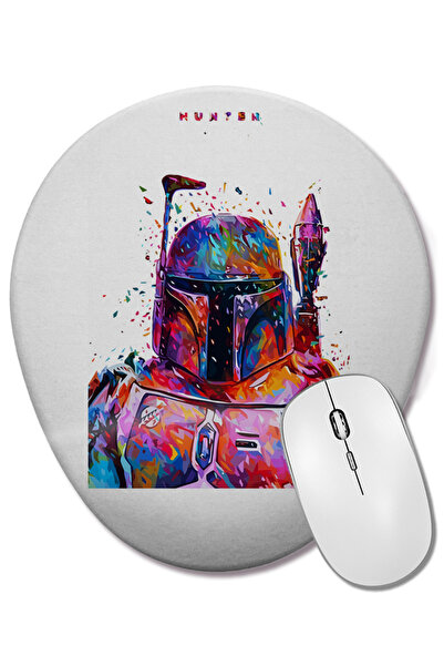 BASKI DÜNYASI Mouse Pad oval Hunter Star Wars cu suport pentru încheietura mâ...
