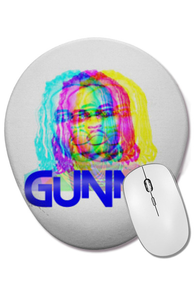 BASKI DÜNYASI Mouse Pad oval cu logo Gunna cu suport pentru încheietura mâinii