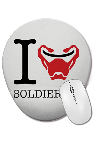 BASKI DÜNYASI Mouse Pad oval I Love Soldier 76 Overwatch cu suport pentru înc...