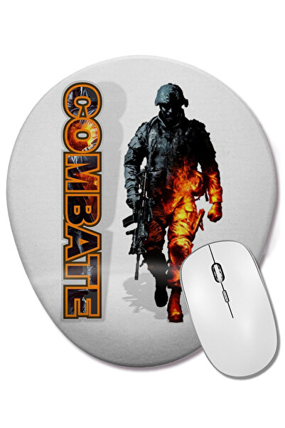 BASKI DÜNYASI O mouse pad ovală Combate cu suport pentru încheietura mâinii