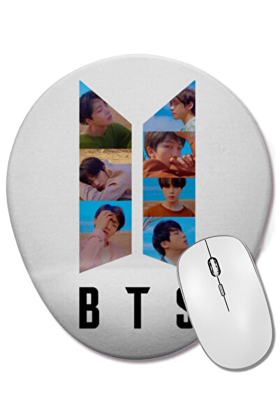 BASKI DÜNYASI Mouse Pad oval cu suport pentru încheietura mâinii, album Bts