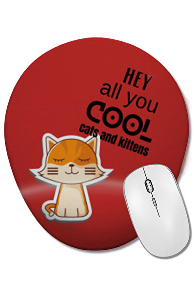 BASKI DÜNYASI Mouse Pad oval Hey Aall You Cool Ccats And Kittens cu suport pe...