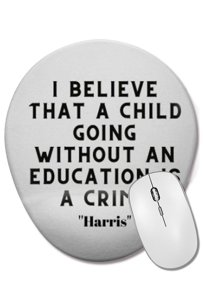 BASKI DÜNYASI Mouse Pad oval Kamala Harris cu suport pentru încheietura mâinii