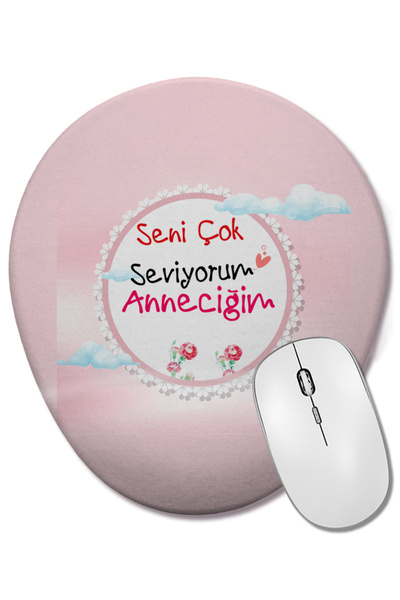 BASKI DÜNYASI Cadou pentru Ziua Mamei 06 Mouse Pad oval cu suport pentru înch...