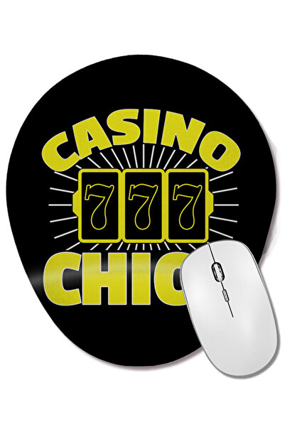 BASKI DÜNYASI Mouse Pad oval Awesome Casino Chick 7-7-7 Gambling Girl cu suport pentru încheietura mâinii