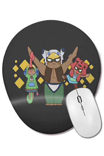 BASKI DÜNYASI Bo Nita și Leon Cute Brawl Stars Mouse Pad oval cu suport pentru încheietura mâinii