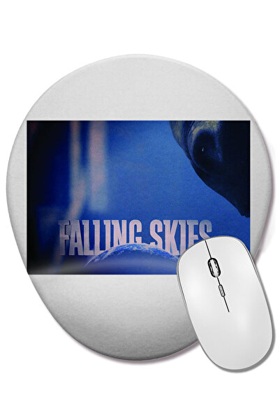BASKI DÜNYASI Mouse Pad oval Falling Skies cu suport pentru încheietura mâinii