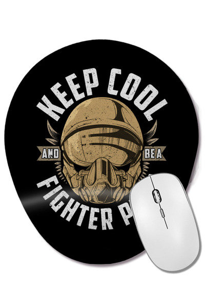BASKI DÜNYASI Rămâneți tăușit și fi un pilot de luptă Mouse pad oval cu supor...