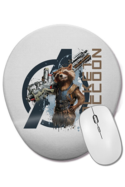 BASKI DÜNYASI Mouse Pad oval Avengers Rocket Raccoon cu suport pentru încheie...