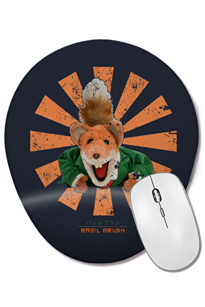 BASKI DÜNYASI Mouse Pad oval retro japonez Basil Brush cu suport pentru înche...