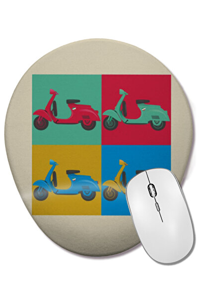 BASKI DÜNYASI Rally Vespa Bajaj Vintage Lambretta Vespa 46 Slim Mouse Pad ova...