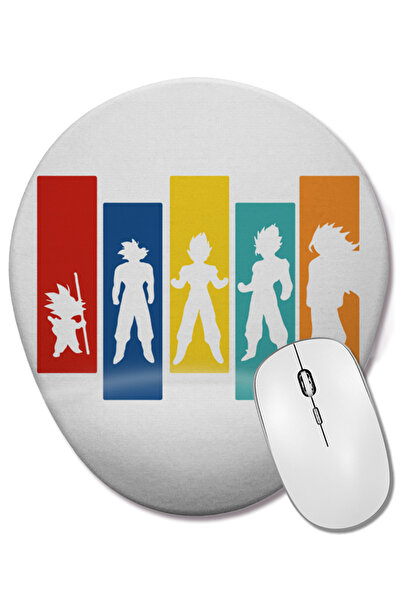 BASKI DÜNYASI Mouse Pad oval Goku Evoluçao cu suport pentru încheietura mâinii