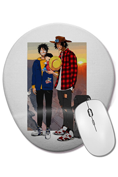 BASKI DÜNYASI Mouse Pad oval Luffy x Ace Travel Brothers cu suport pentru înc...