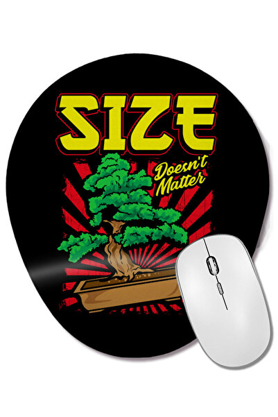 BASKI DÜNYASI Mouse Pad oval cu suport pentru încheietura mâinii, cu un design drăguț de plantă de bonsai, care nu se concentrează pe dimensiunea.