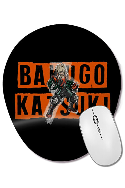 BASKI DÜNYASI Mouse Pad oval Katsuki Bakugo My Hero Academia cu suport pentru...